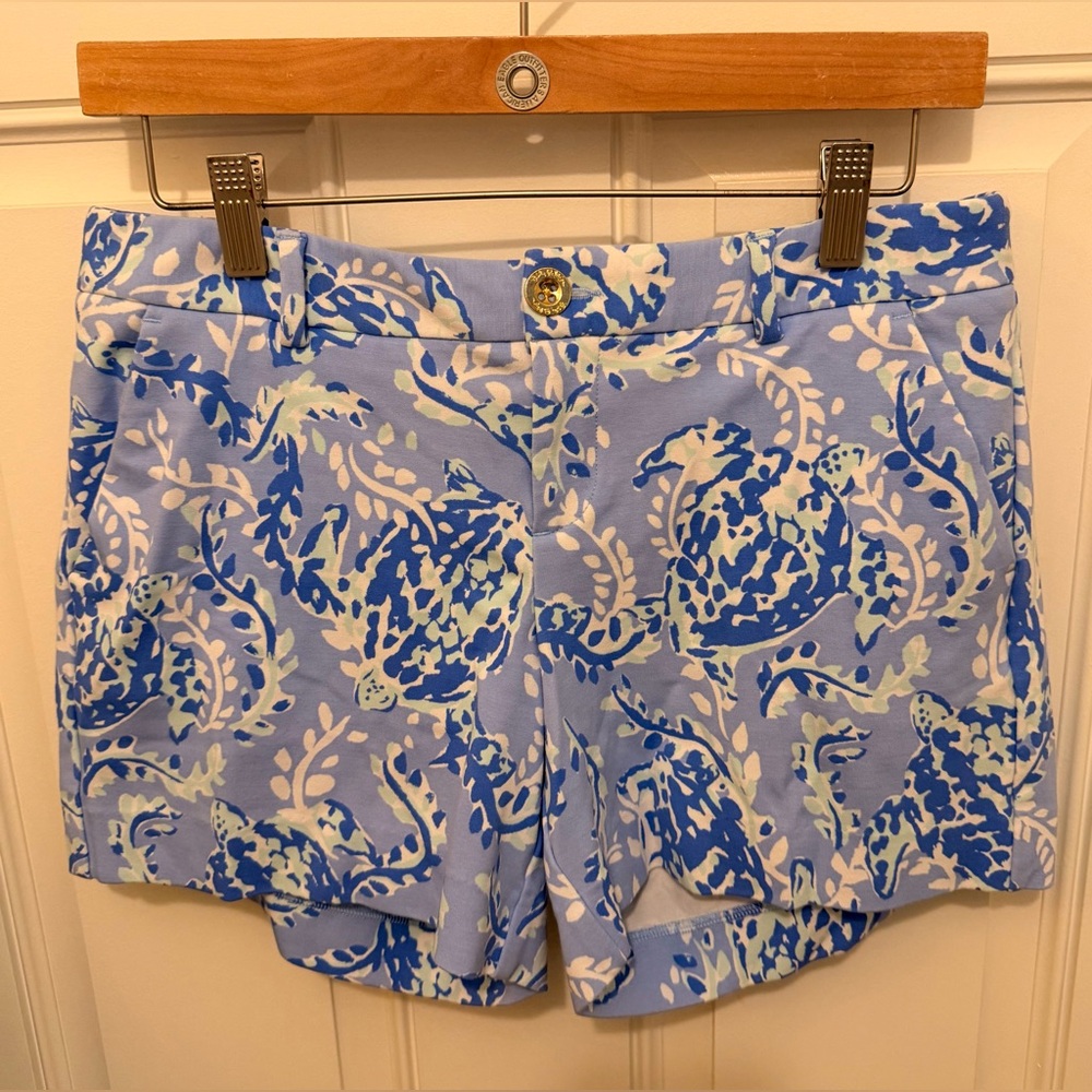 Lilly Pulitzer Callahan Knit Shorts in the Blue Peri Turtley